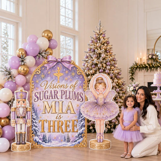 Lilac Gold Sugar Plum Nutcracker Arch Set