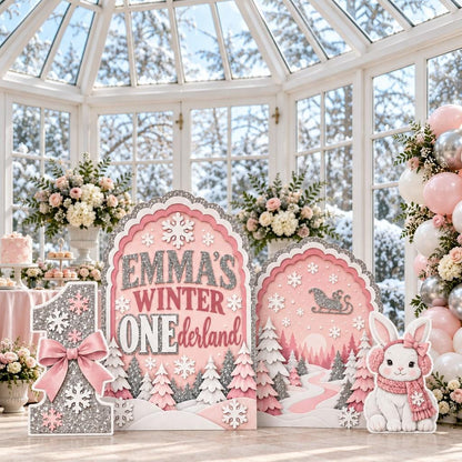 Pink Silver Glitter Winter Onederland Set