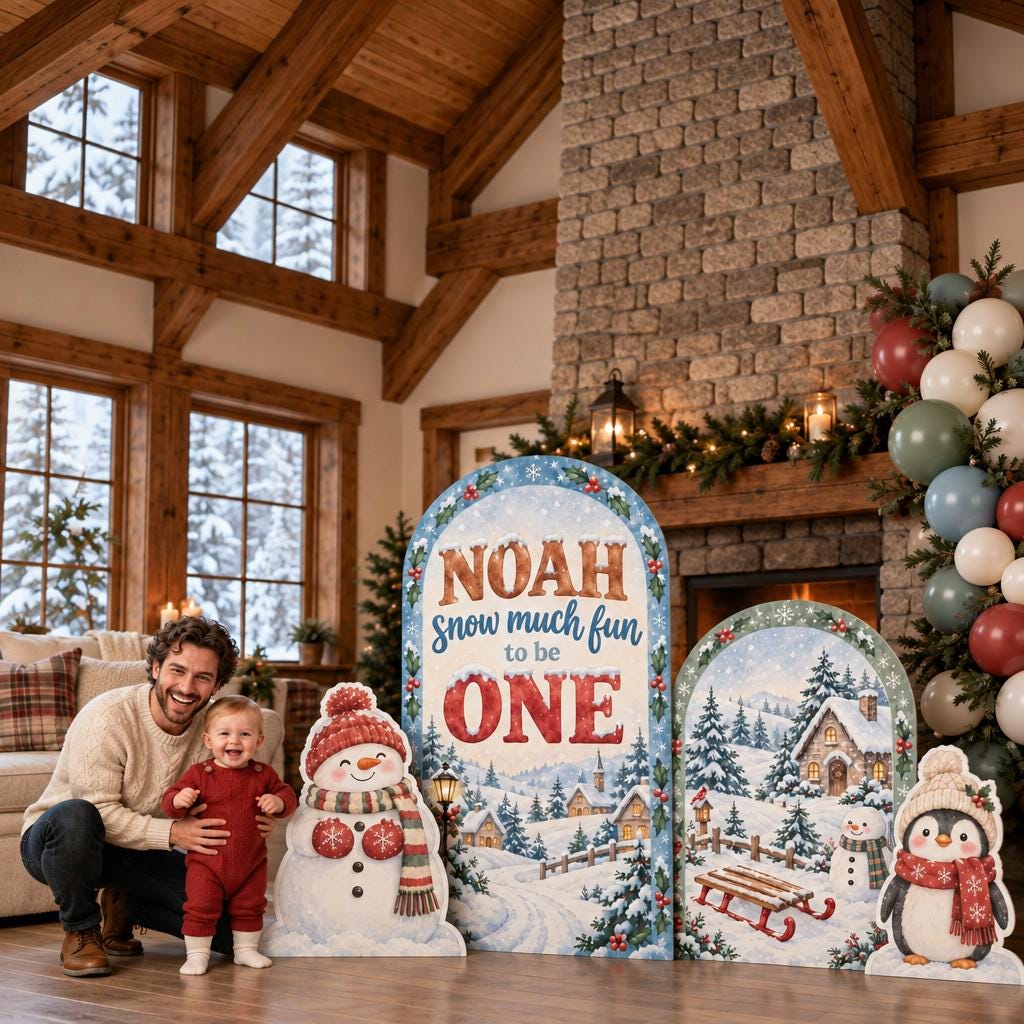 Snowy Cottage Snow Much Fun Winter Arch Set