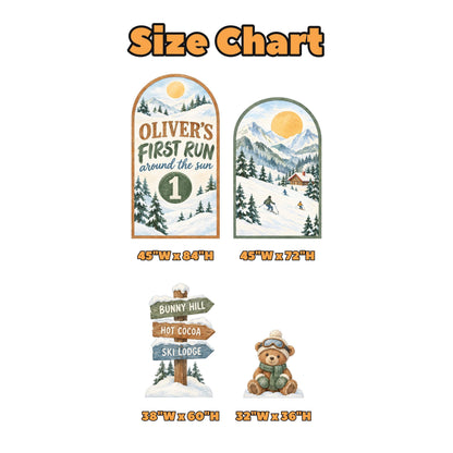 Watercolor Snowy Mountain First Run Arch Set