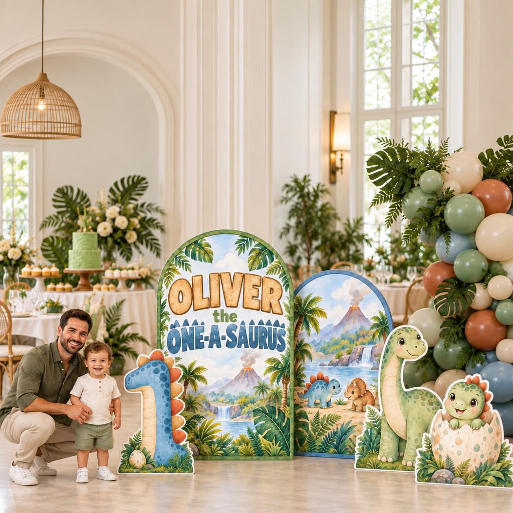 Watercolor Jungle One-a-Saurus Arch Set