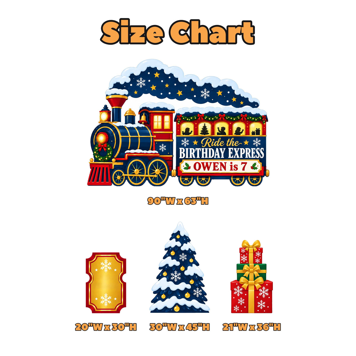 Navy Christmas Birthday Express Train Set