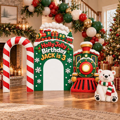 Holly Jolly Christmas Train Arch Set