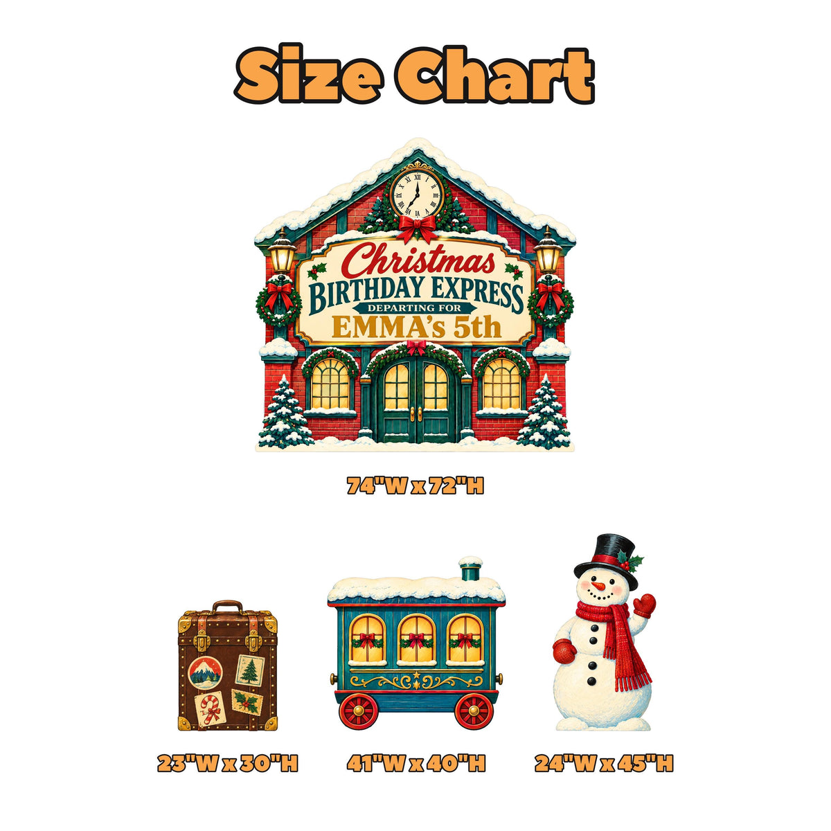 Vintage Christmas Train Station Balloon Set