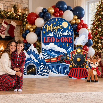 Paper Cut Night Sky Christmas Train Arch