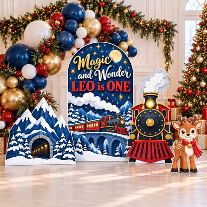 Paper Cut Night Sky Christmas Train Arch