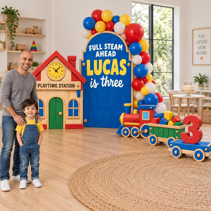 Wooden Toy Train Full Steam Ahead Arch Set