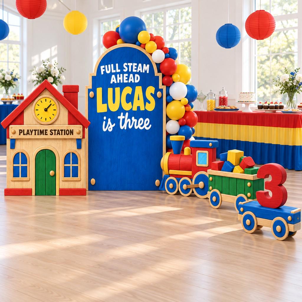 Wooden Toy Train Full Steam Ahead Arch Set