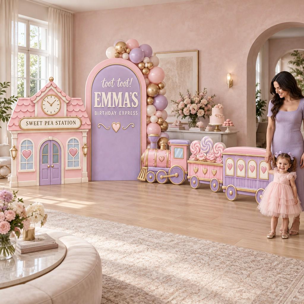 Pink Lilac Birthday Express Train Set