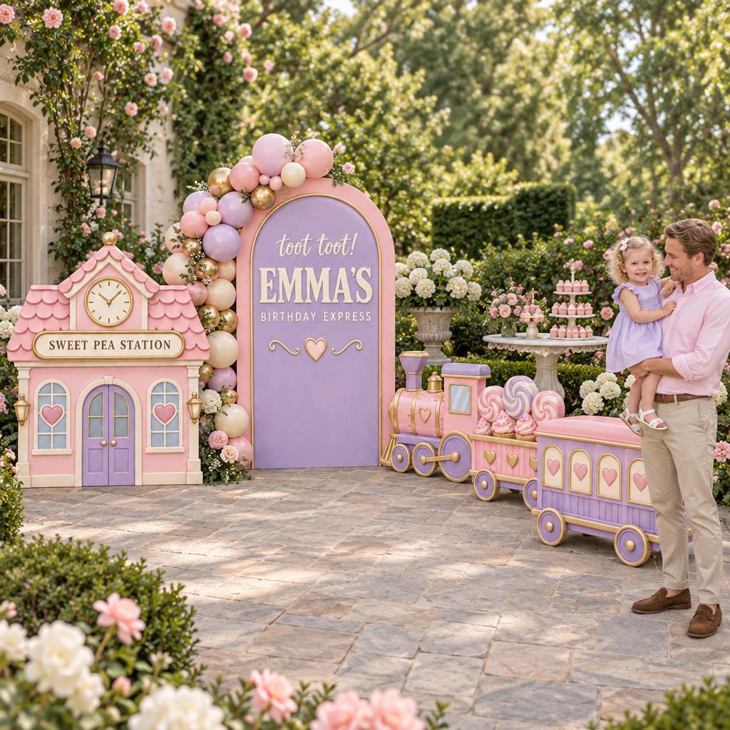 Pink Lilac Birthday Express Train Set