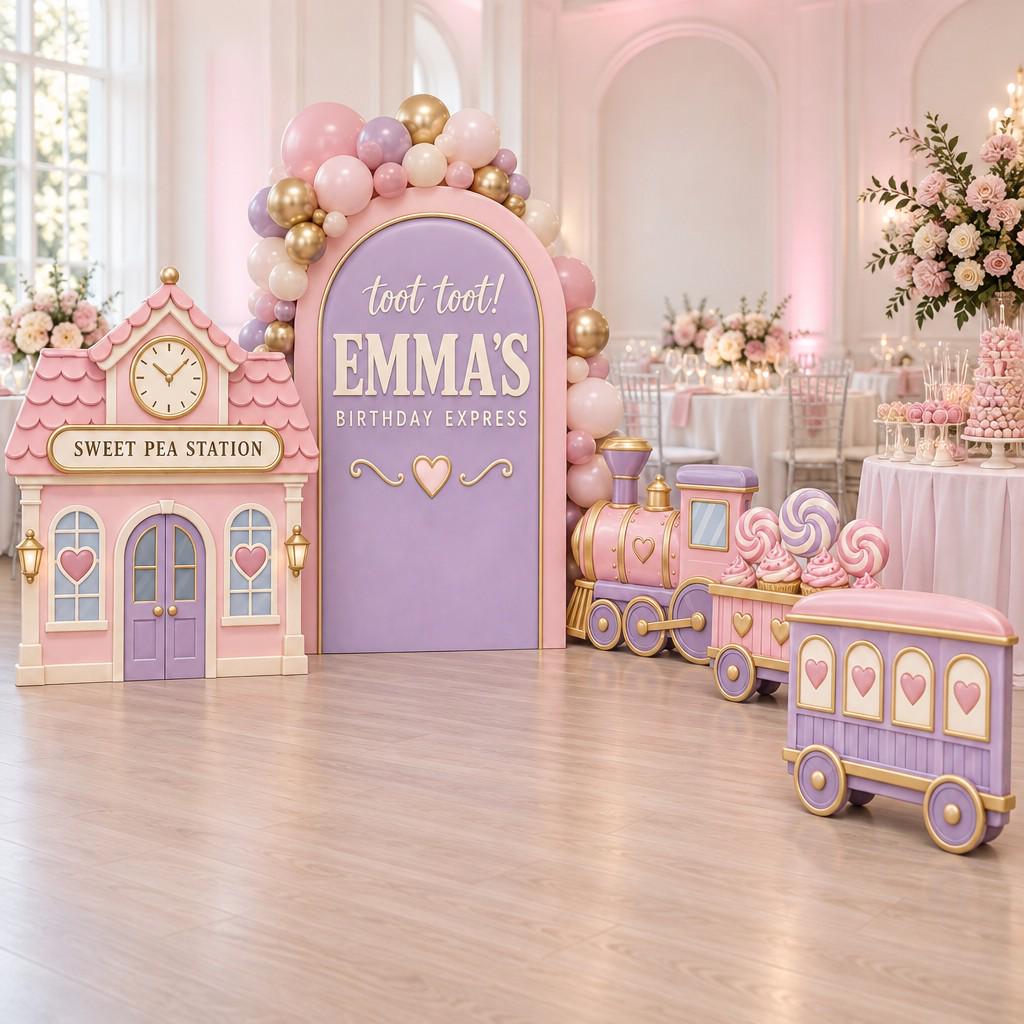 Pink Lilac Birthday Express Train Set