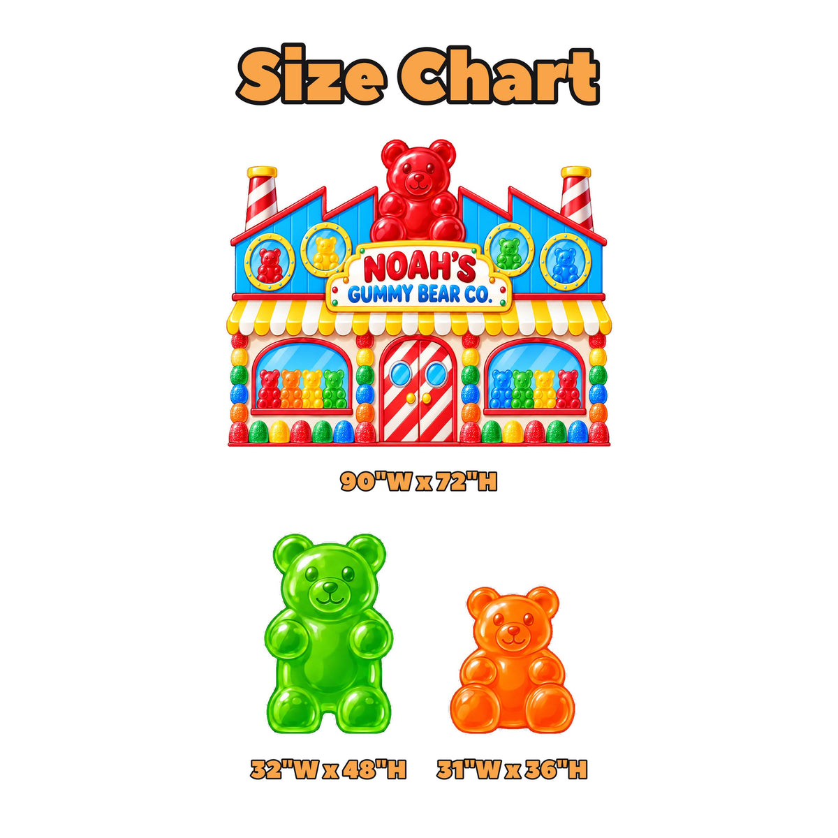 Gummy Bear Candy Factory Backdrop Set