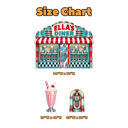 Aqua Chrome 50s Diner Storefront Set