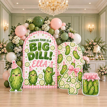 Pink Gingham Big Dill Pickle Arch Set