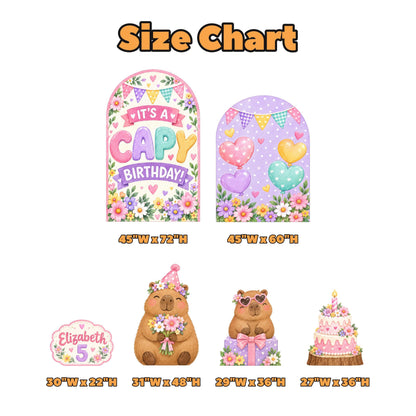 Pastel Capybara Birthday Arch Set