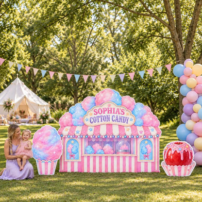 Striped Cotton Candy Carnival Booth Set