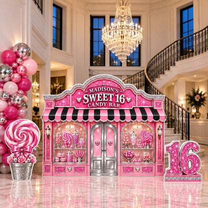 Pink Glitter Sweet 16 Candy Bar Storefront