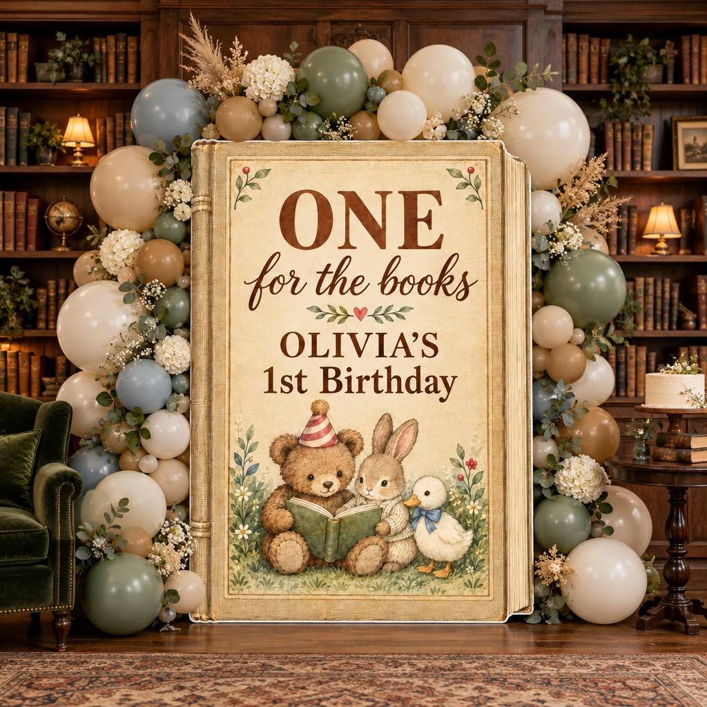 Vintage Parchment Giant Storybook Backdrop