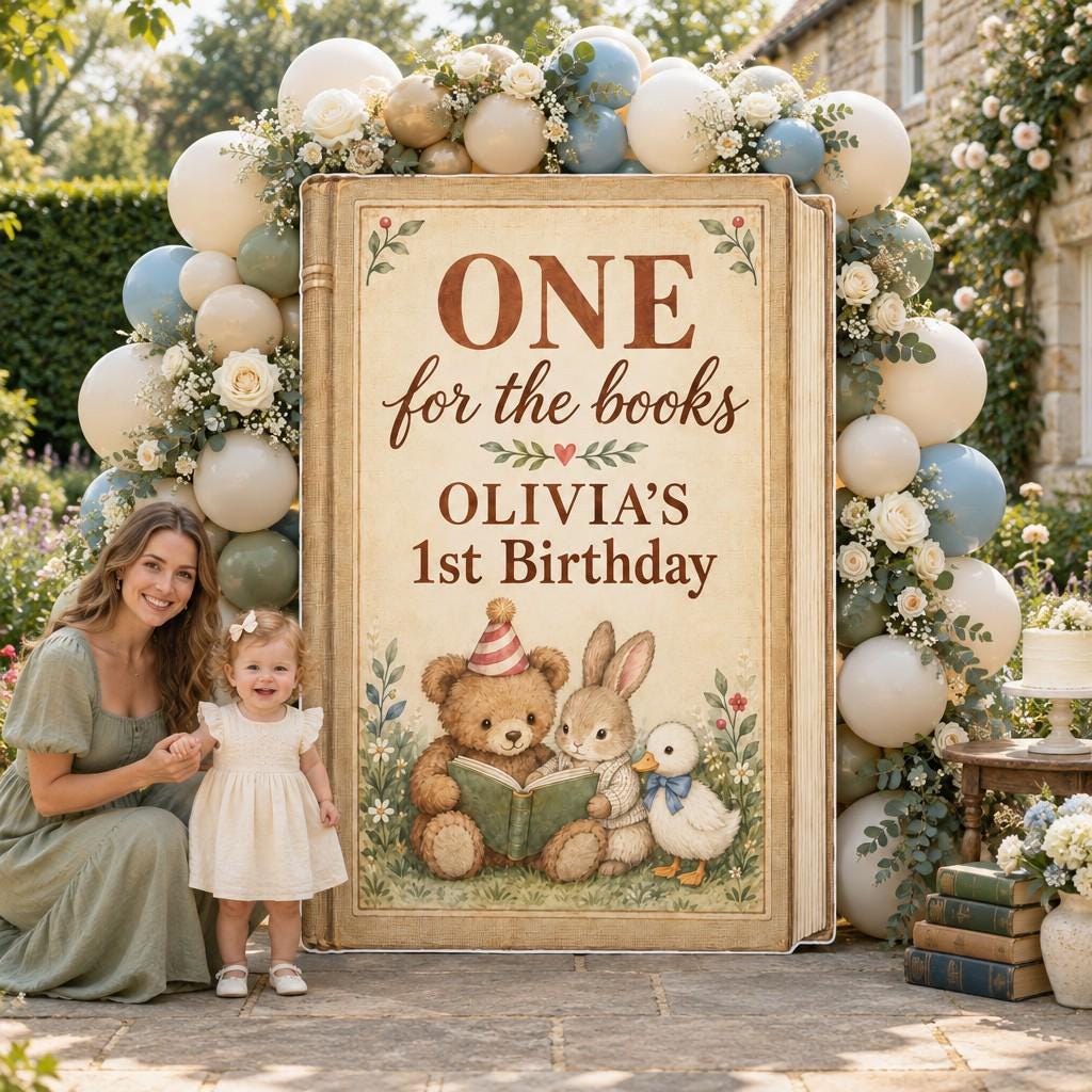 Vintage Parchment Giant Storybook Backdrop