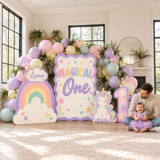 Pastel Rainbow Magical One Unicorn Set