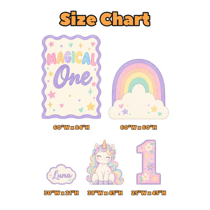 Pastel Rainbow Magical One Unicorn Set