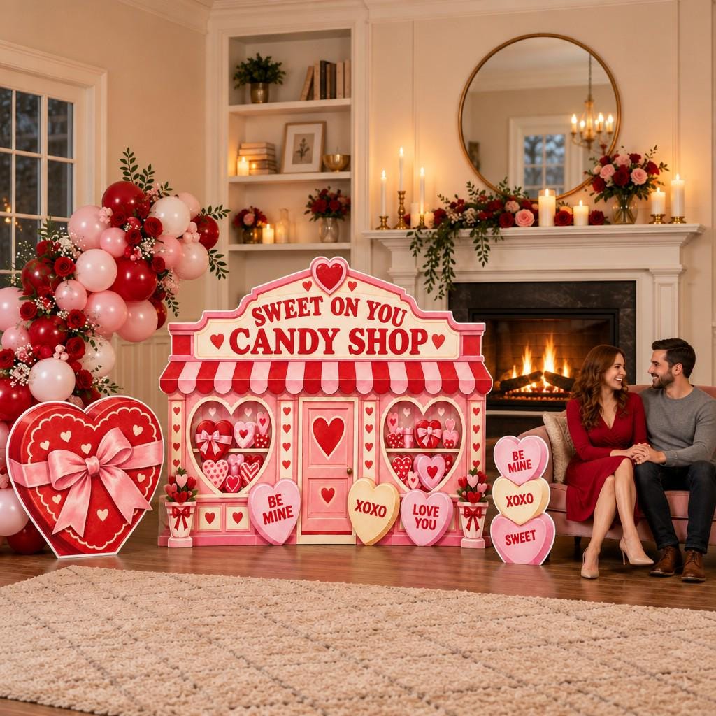 Conversation Hearts Valentine Candy Shop Set