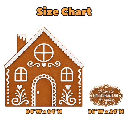 Blue Frosted Gingerbread House Backdrop