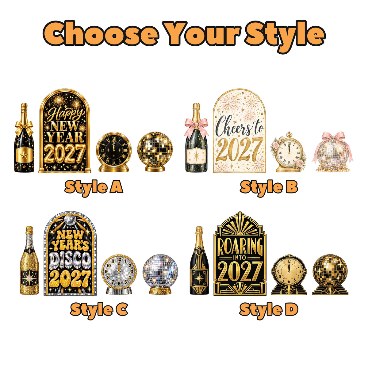 Black & Gold Midnight Countdown NYE Set