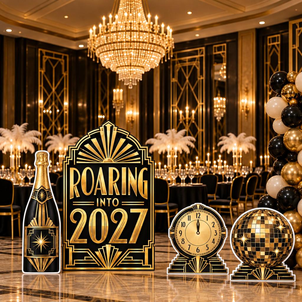 Black & Gold Midnight Countdown NYE Set
