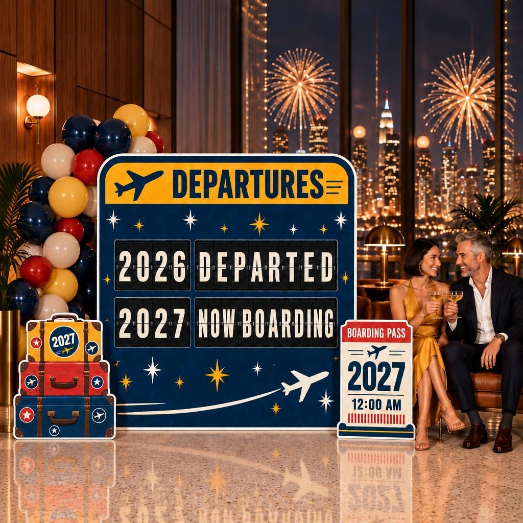 Retro Travel Departures New Year 2027 Set