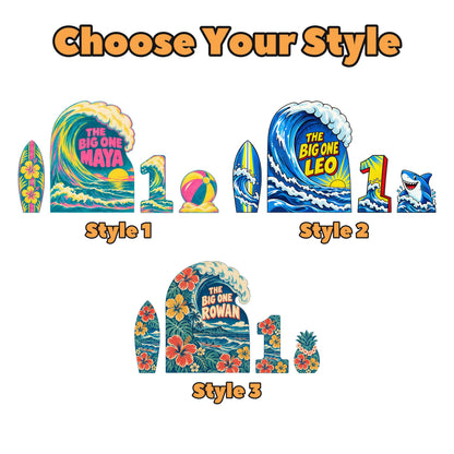 Neon Risograph Big One Surf Wave Set