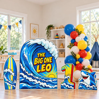 Neon Risograph Big One Surf Wave Set