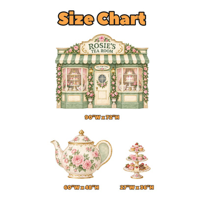 Sage Green Floral Tea Room Storefront Set