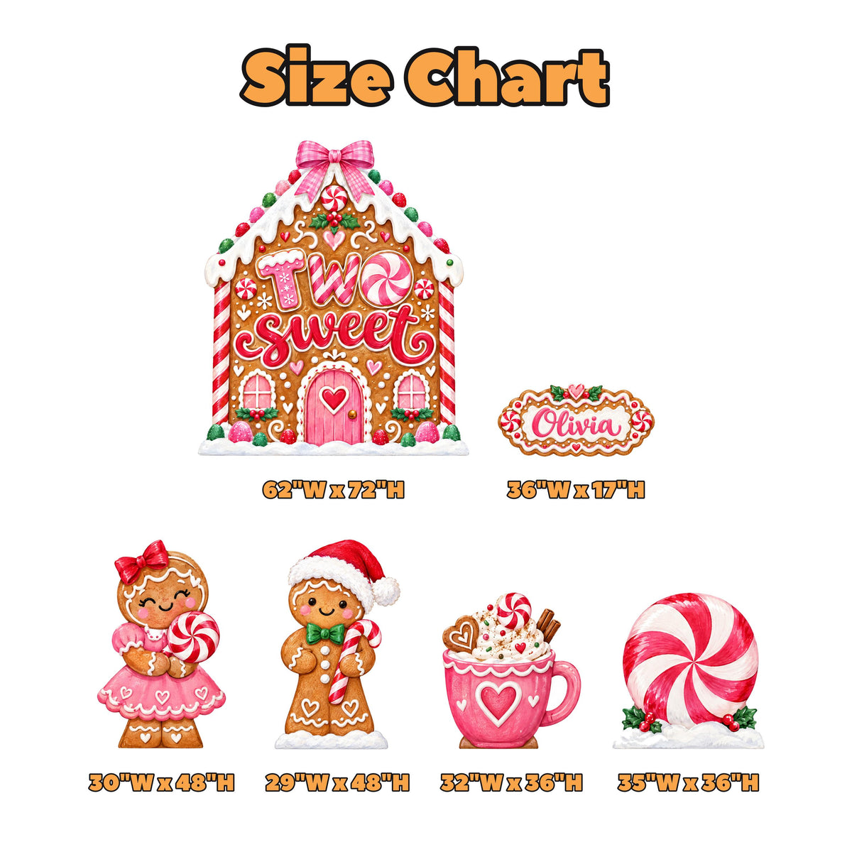 Pink Gingerbread Two Sweet Backdrop Set