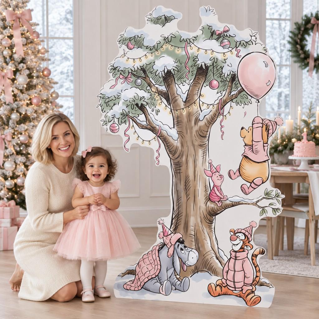 Snowy Storybook Bear Christmas Tree Cutout