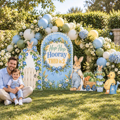 Blue Wavy Stripe Some Bunny Arch Set