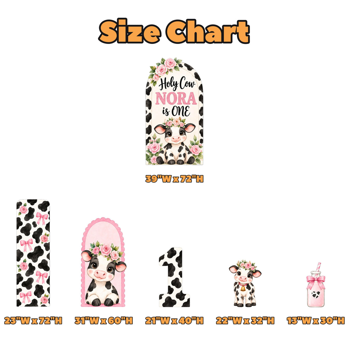 Pink Floral Holy Cow First Birthday Set