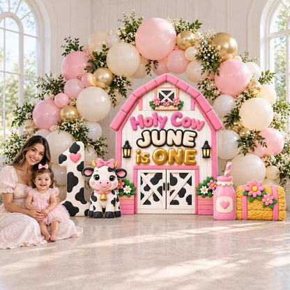 Puffy Clay Pink Barn Holy Cow Set