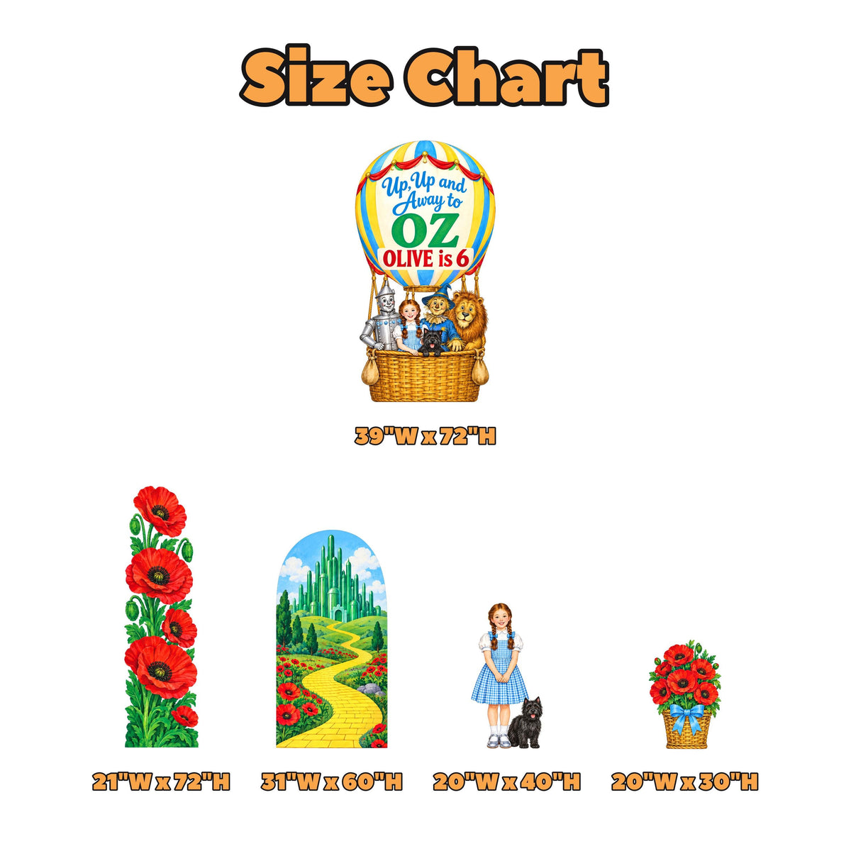 Hot Air Balloon Land of Oz Poppy Arch Set