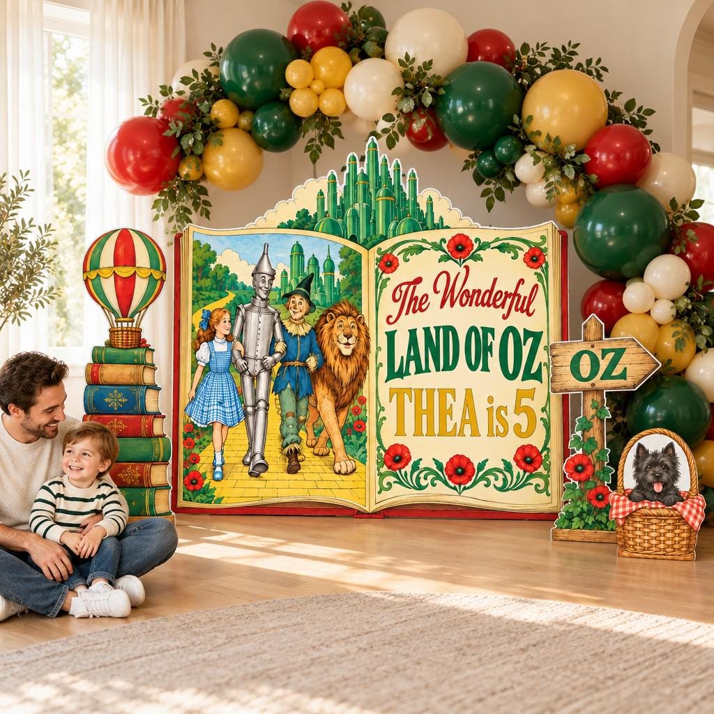 Open Book Land of Oz Green Balloon Set