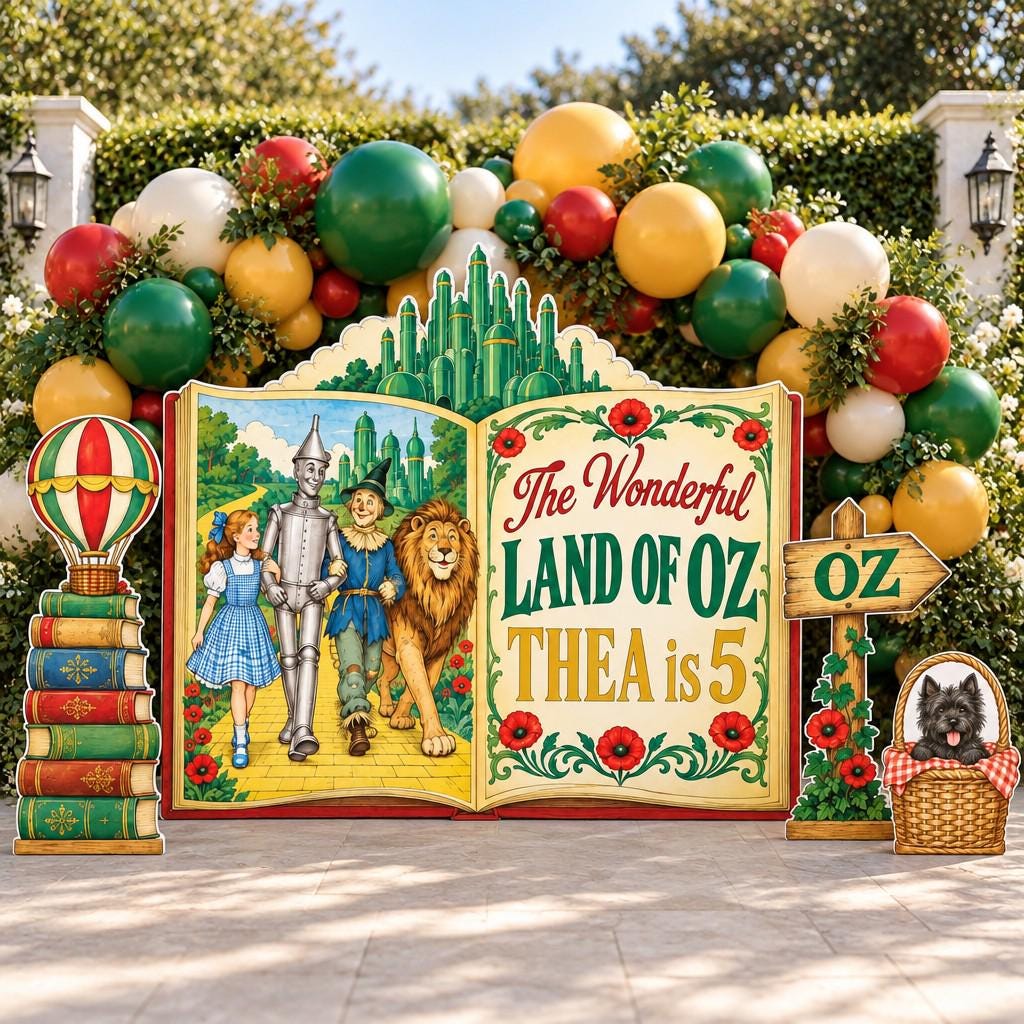 Open Book Land of Oz Green Balloon Set