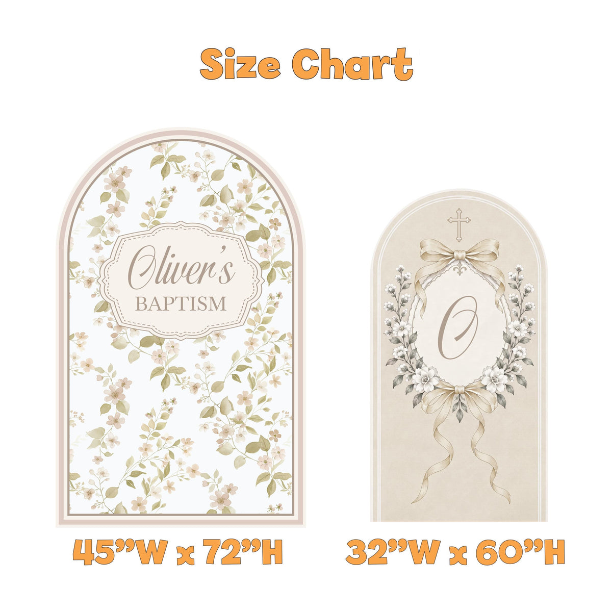 Cream Wildflower Bow Cross Baptism Set