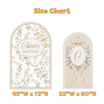 Cream Wildflower Bow Cross Baptism Set