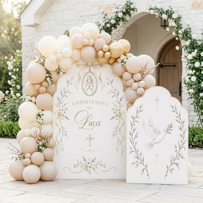 Cream Angel Dove Christening Sign Set