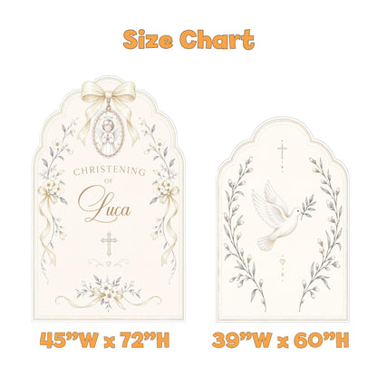 Cream Angel Dove Christening Sign Set