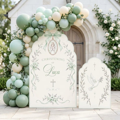 Cream Angel Dove Christening Sign Set