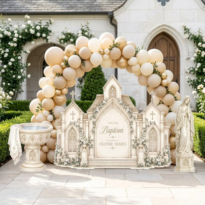 Blue Chapel Baptismal Font Backdrop Set
