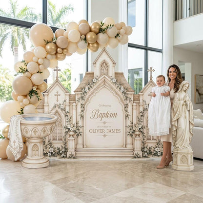 Blue Chapel Baptismal Font Backdrop Set