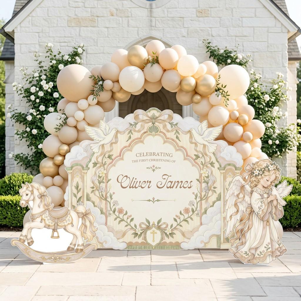 Sage Rocking Horse Angel Christening Set