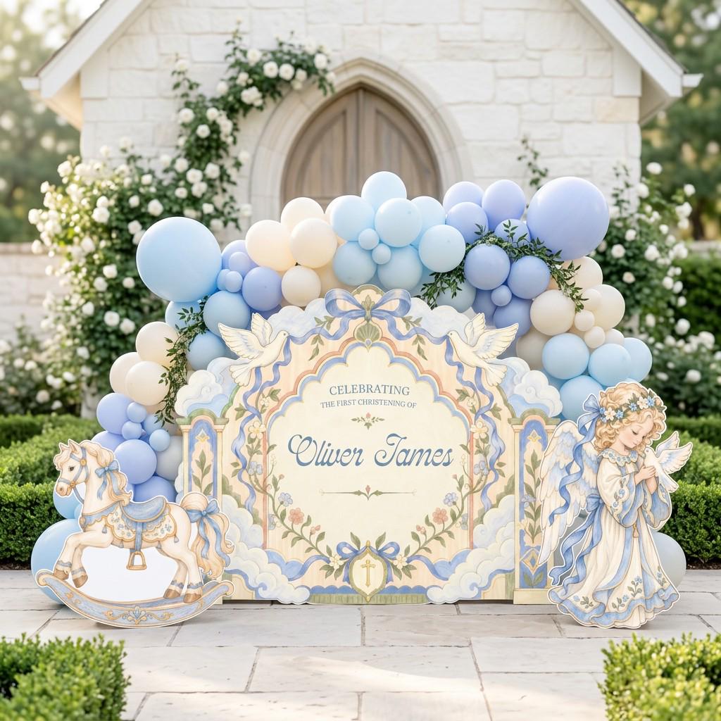 Sage Rocking Horse Angel Christening Set